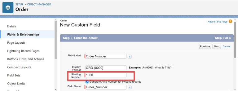 How to Set Starting Number for Auto Number Field in Salesforce ...