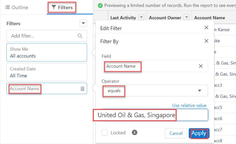 Faqs Filter How to Apply Filter in Salesforce Report - SalesForce FAQs