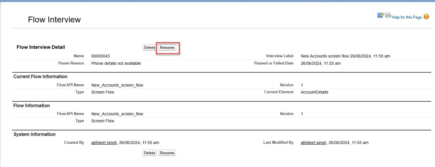 How to Pause and Resume a Screen Flow in Salesforce - SalesForce FAQs