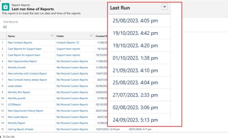 Reporting Running How to Find Out when a Report was Last Run in Salesforce? - SalesForce FAQs