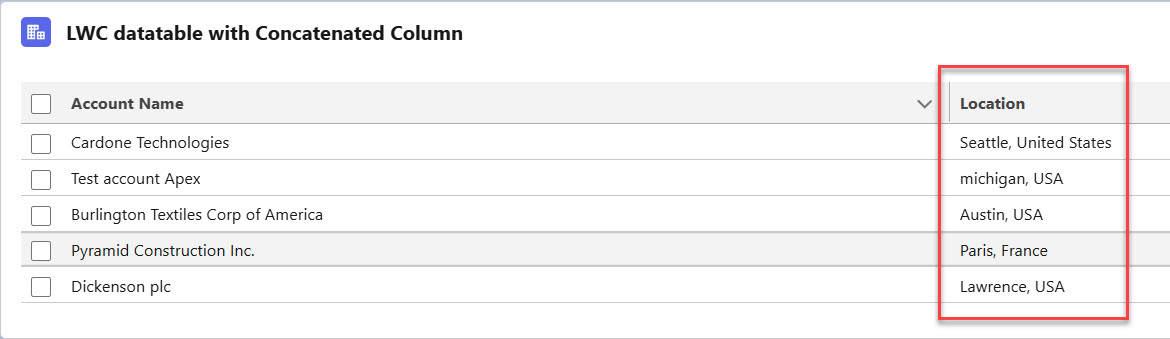 How to concatenate Lightning data table columns