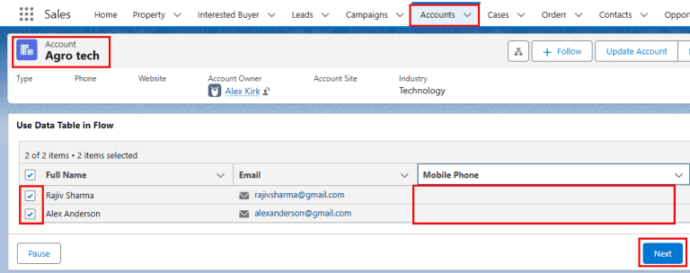 How to Use Data Table in Salesforce Screen Flow