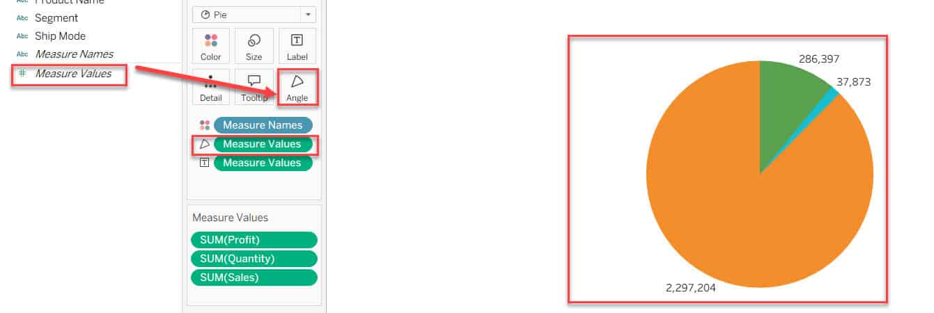 Create Pie Chart With Multiple Measures in Tableau