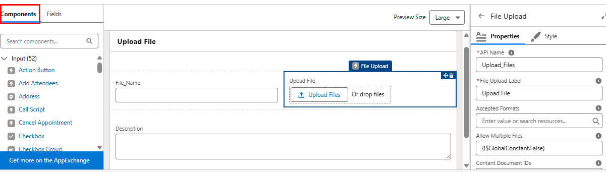 Salesforce Flow: File Upload Approval Process