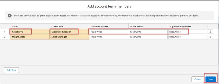 Add Account Team Members in Salesforce