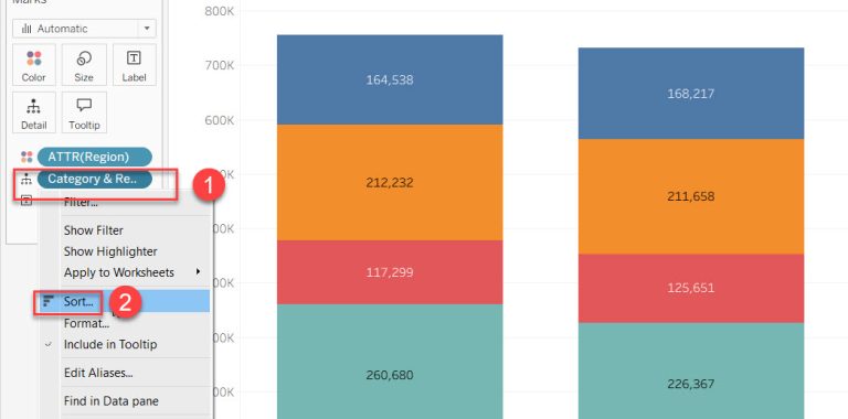 Sort Values in Tableau Stacked Bar Chart : Abhijeet