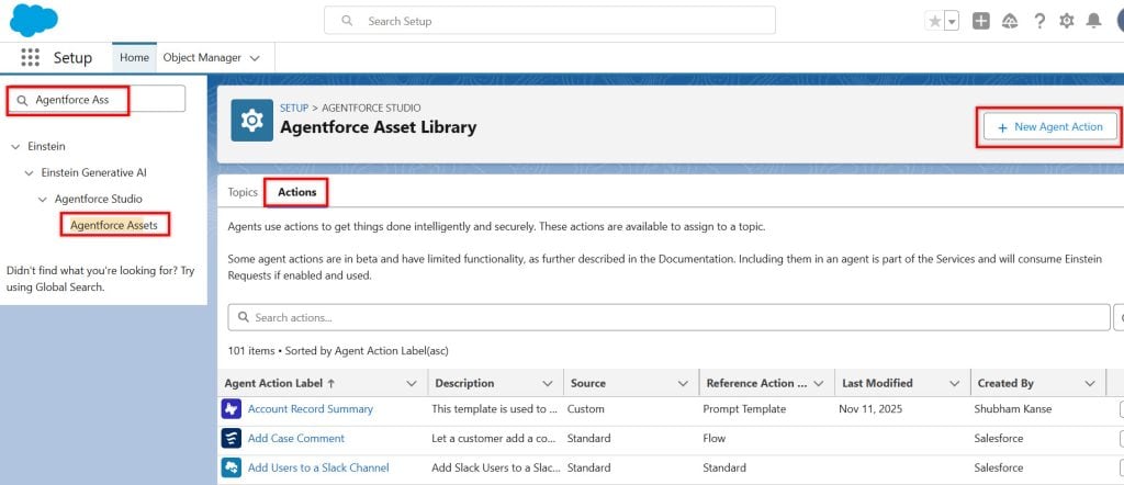 Create Agentforce Custom Actions for AI Agents in Salesforce