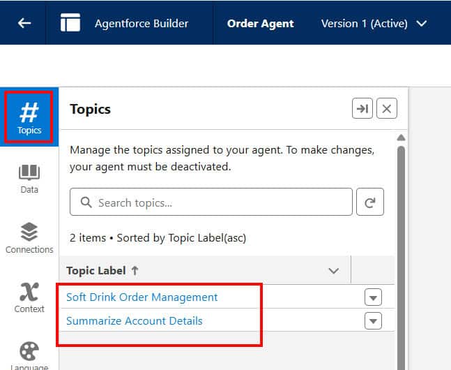 Create New Topic in Salesforce Agentforce