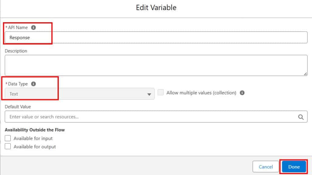 Create Variable in Salesforce Flows