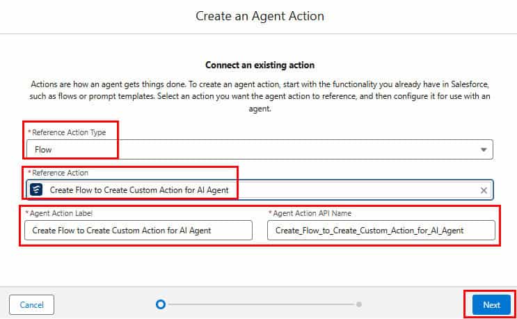 Create an Agent Action using Salesforce Flows in Agentforce
