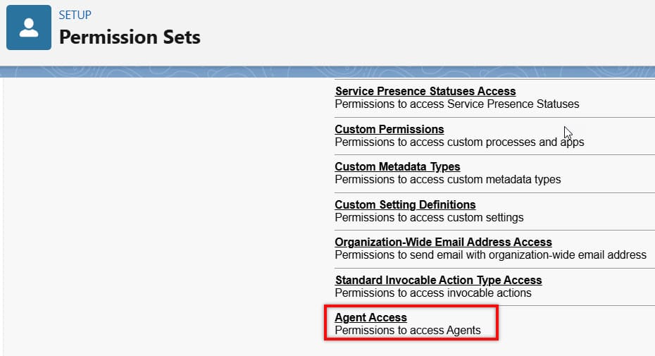 Give Agent Access via Permission set in Salesforce