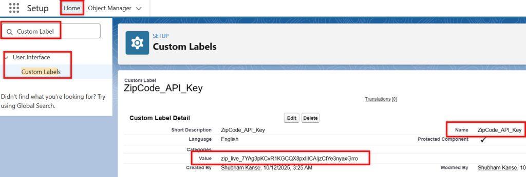 Salesforce Custom Labels