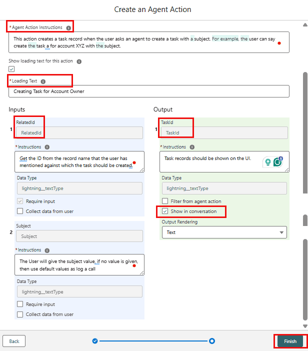Assigning standard and custom actions to Agentforce agent in Salesforce
