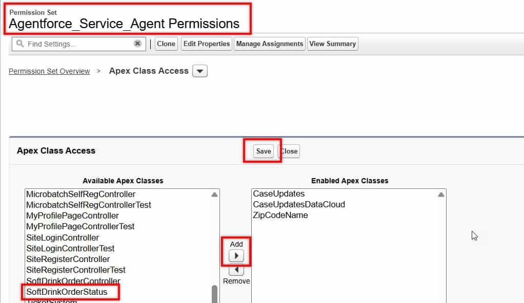 Enable Apex class Access to Einstein Service User in Salesforce