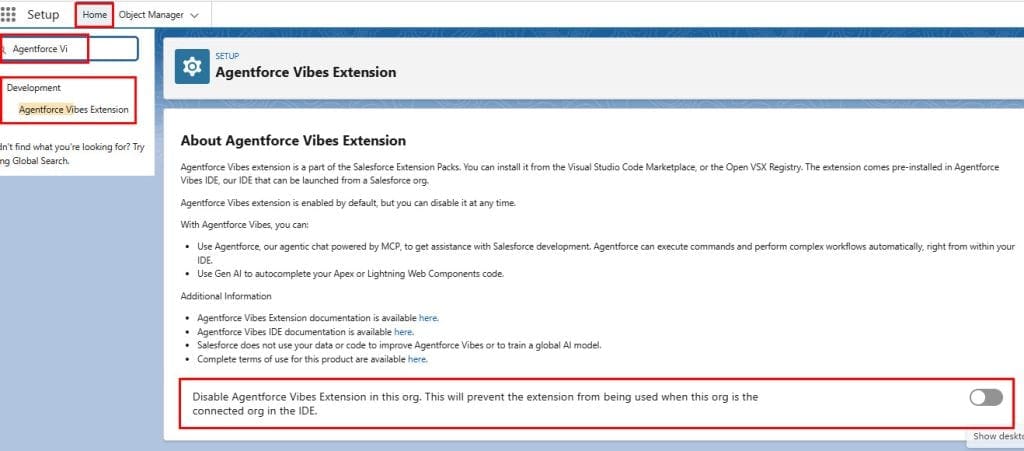 Agentforce Vibes Extension in Salesforce