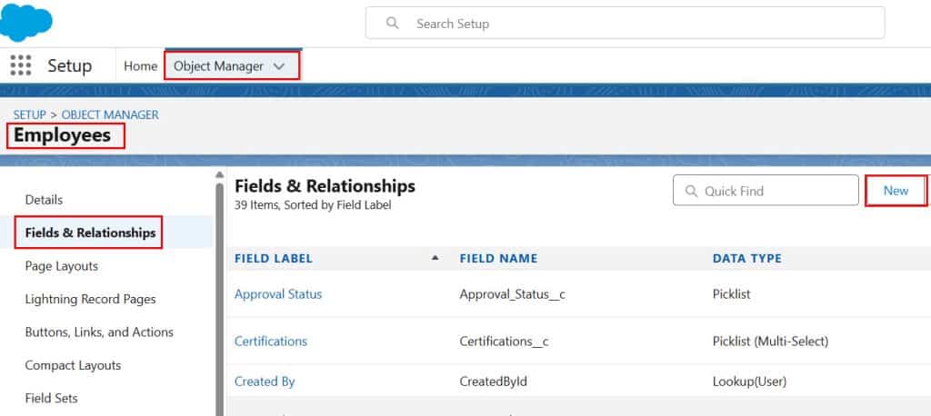 Create Self Relationship in Salesforce