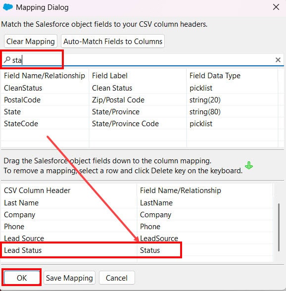 Map Fields Manfully in Salesforce Data Loader