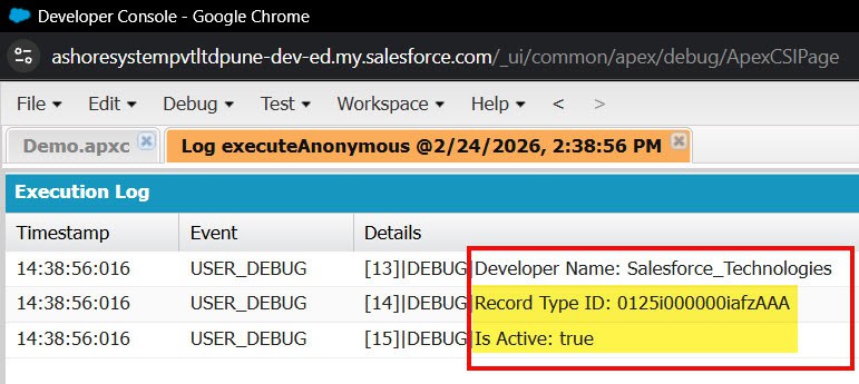 Schema Describe with Developer Name in Salesforce Apex