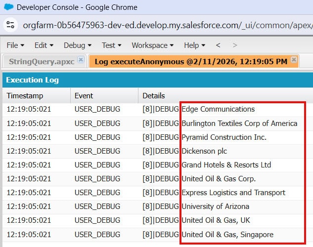 String SOQL Queries in Salesforce Apex