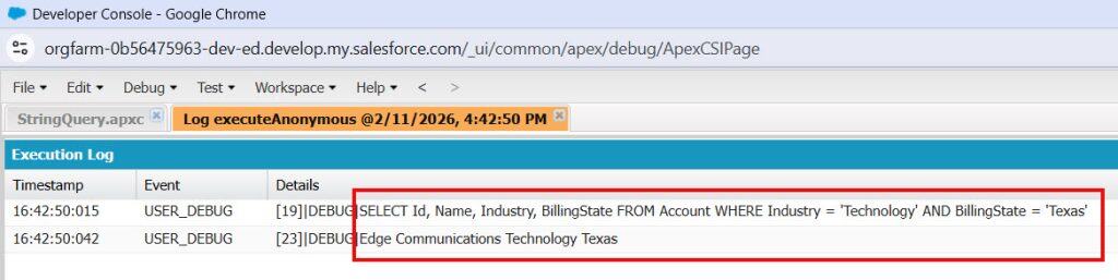 hashere Condition in String Query in Salesforce Apex