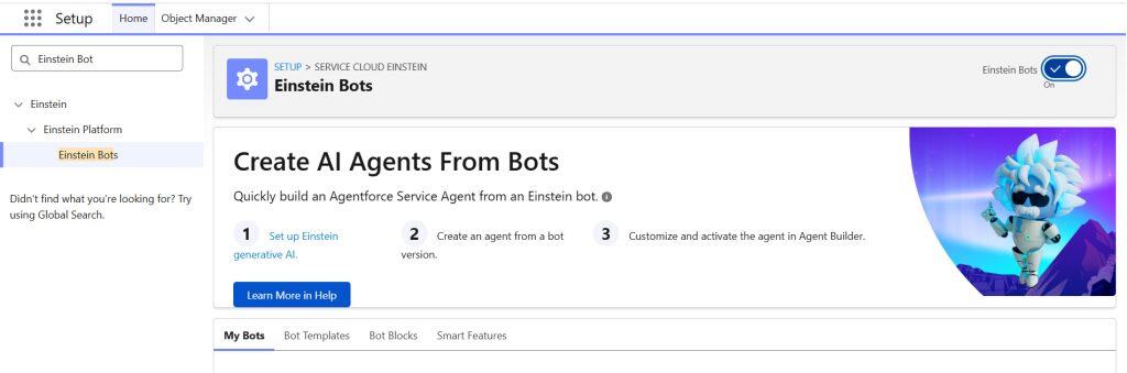 Einstein Bot Builder Interface