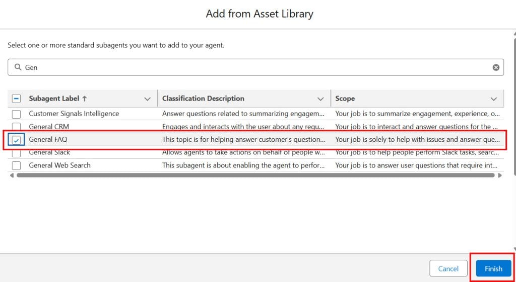 Add Topics from Asset Library in Agentforce