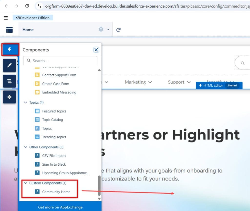 Add LWC Component to Community Home Page in Salesforce