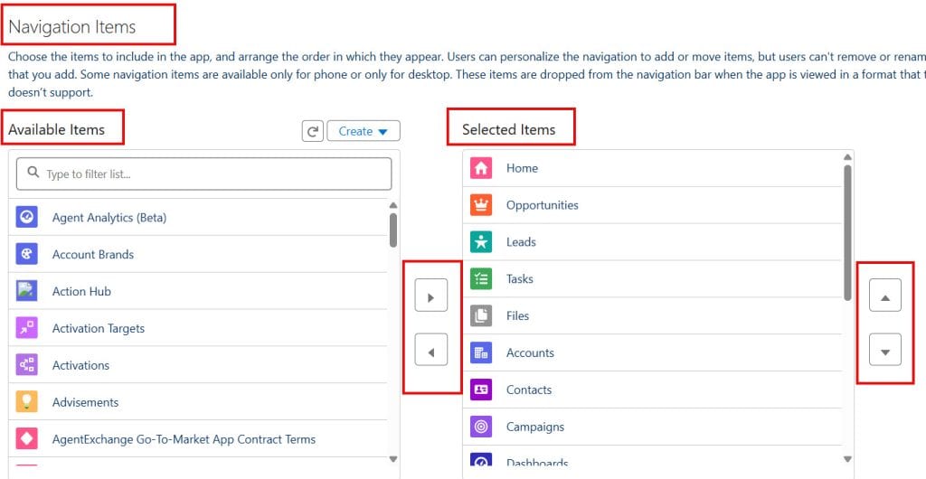 Arrange Navigation Items in Salesforce App