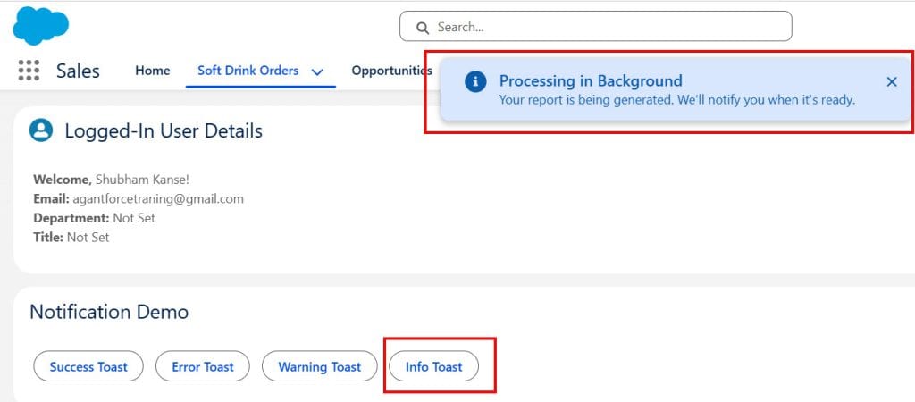 Display Info Alerts Using LWC in Salesforce