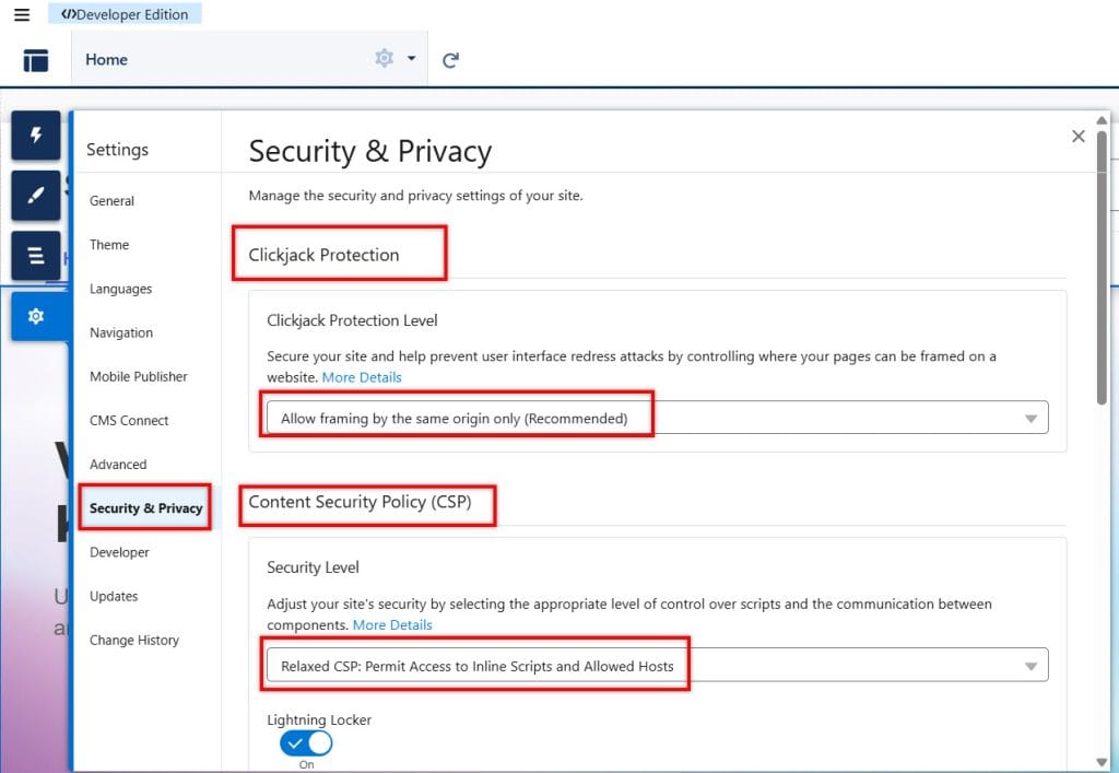 Security and Privacy in Experience Builder in Salesforce