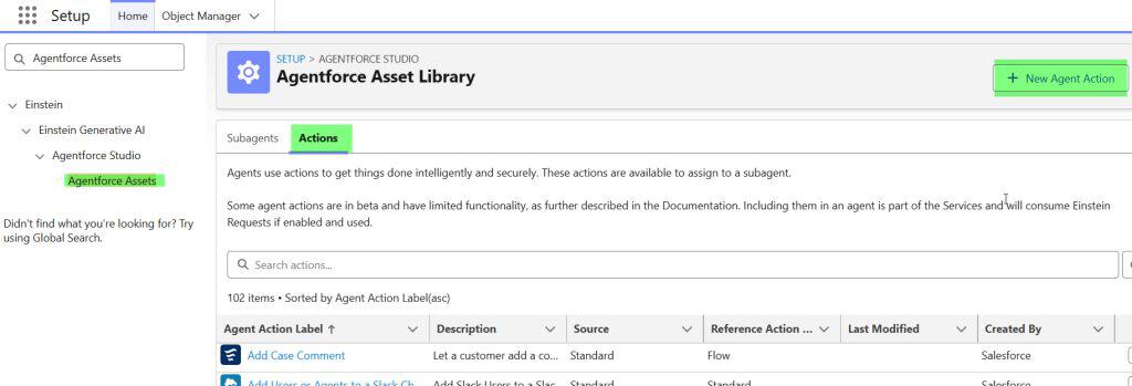 Create Action for Agentforce AI Agents in Salesforce