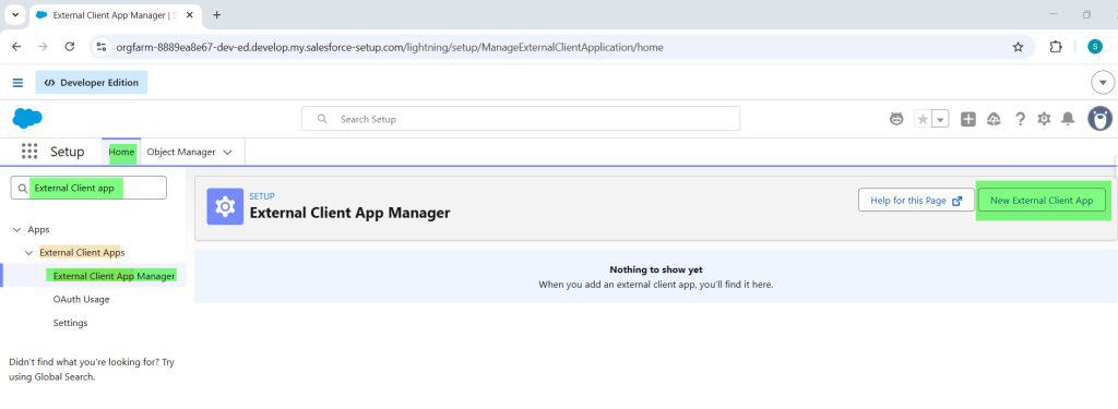 Create External Client App in Salesforce