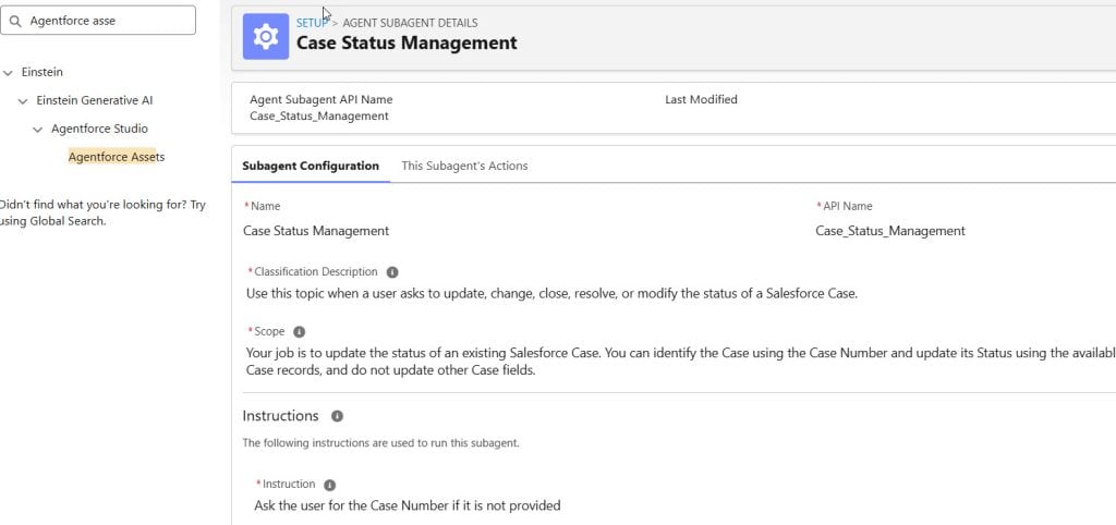 Create Subagents in Salesforce Agentforce