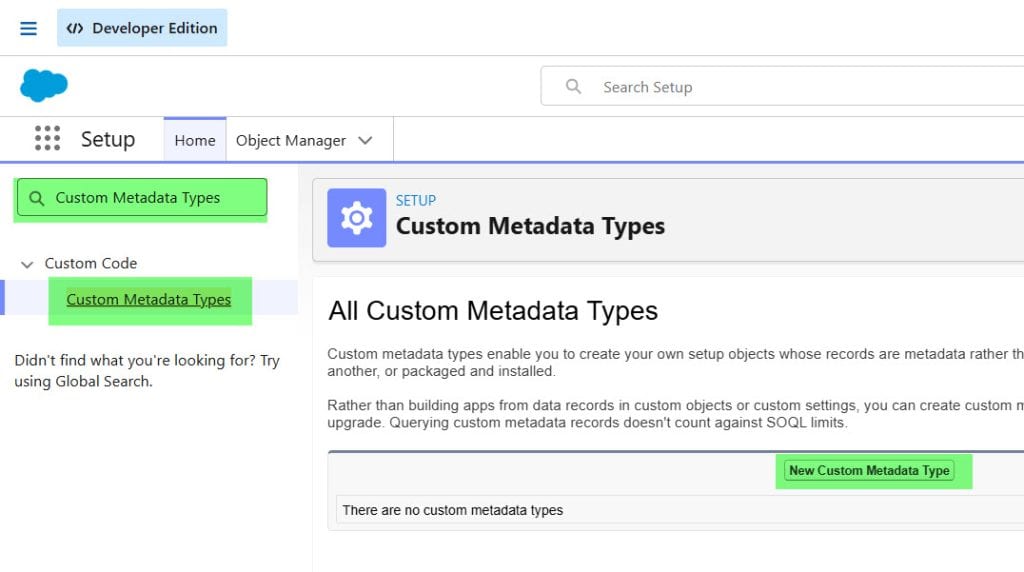 Custom Metadata Types in Salesforce