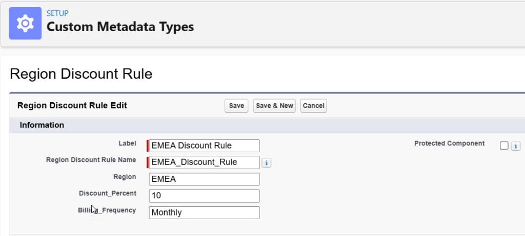 Salesforce Custom Metadata Types