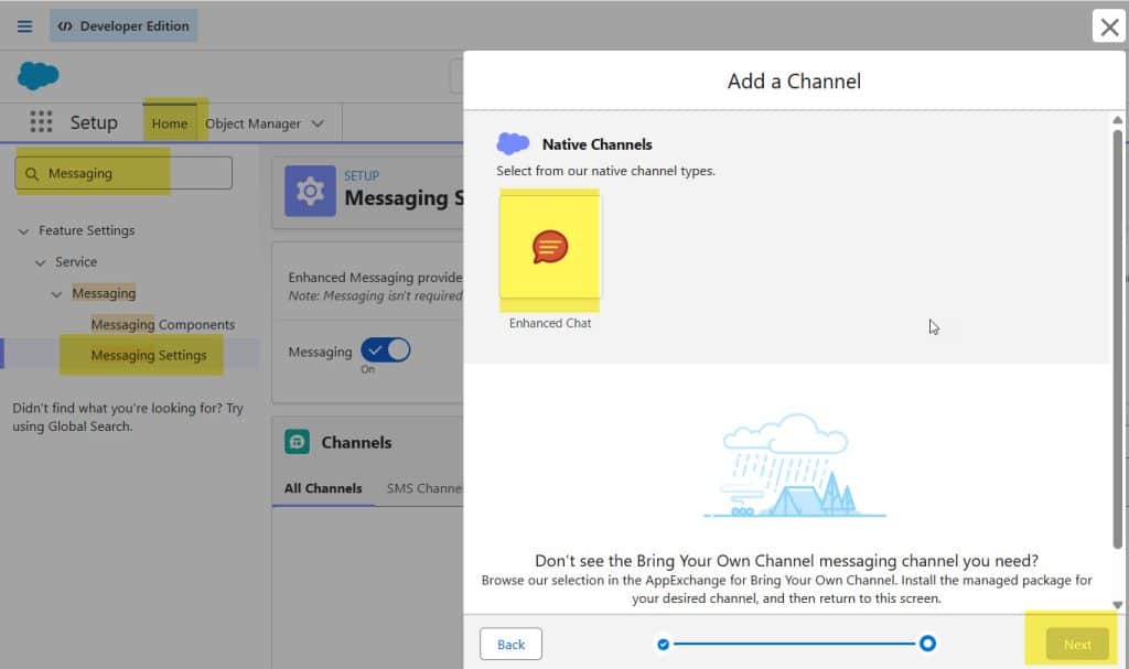 Add Messaging Channel in Salesforce