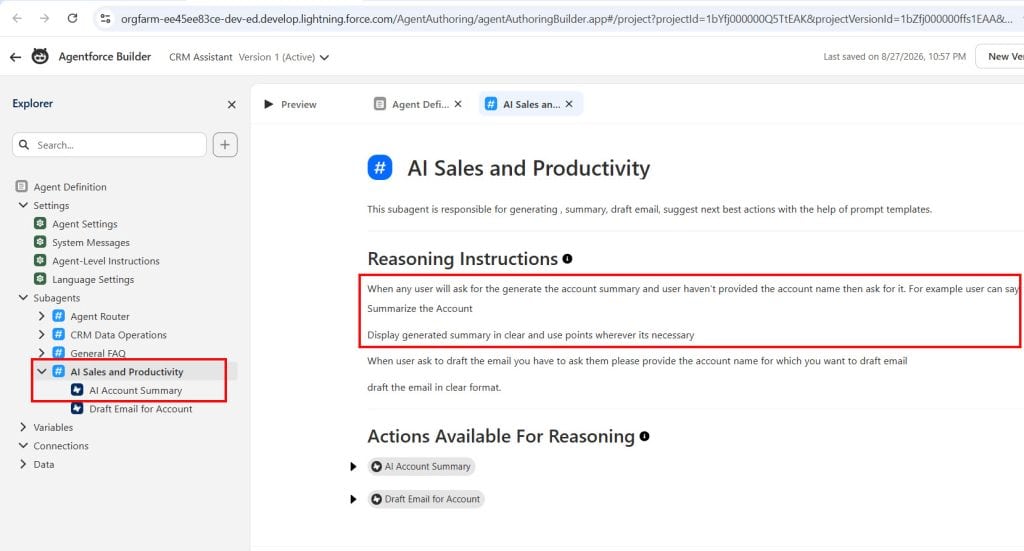Add Propmt Template Action to Agentforce Agents