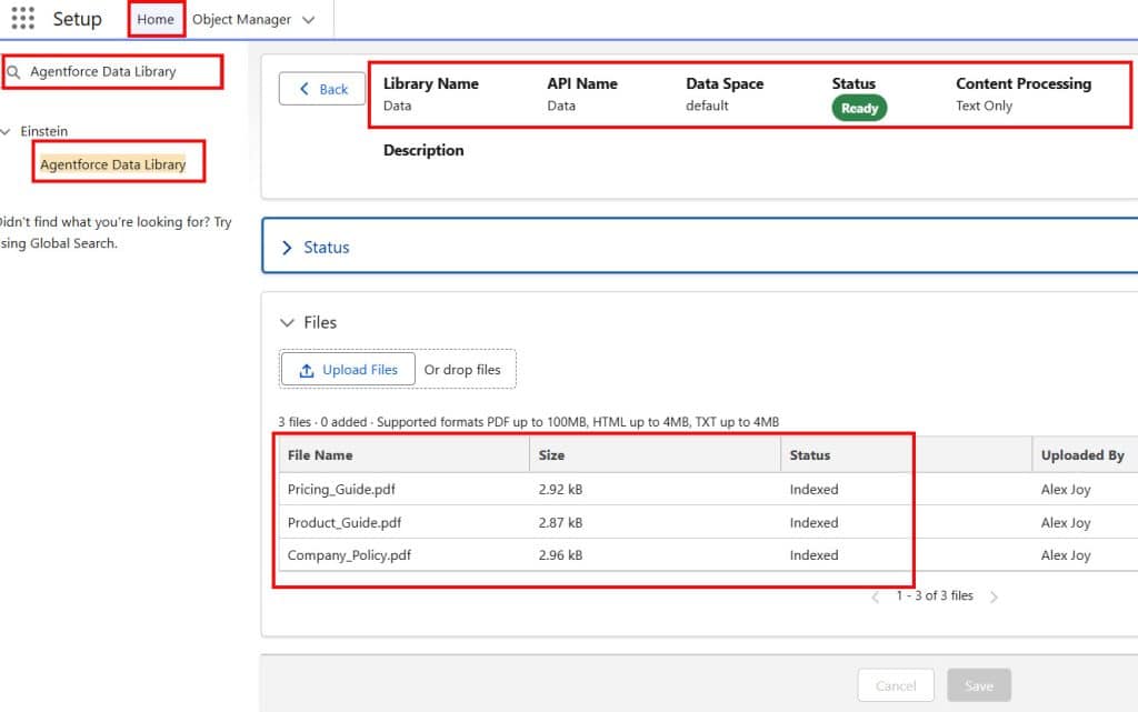 Agentforce Data Library in Salesforce Agentforce