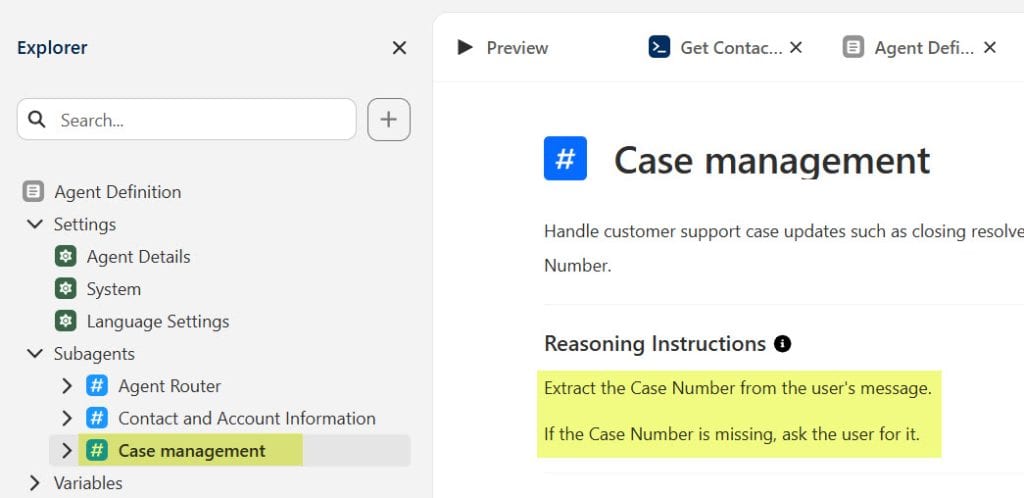 Create Subagent in Agentforce Agents