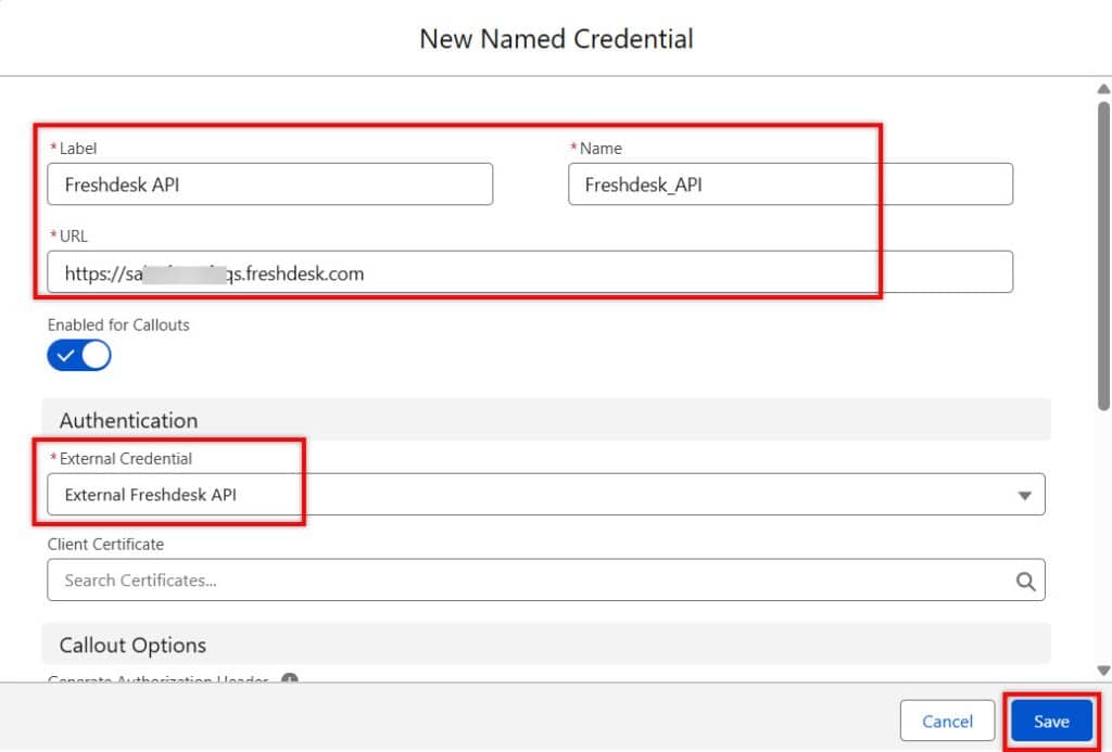 Create a Salesforce Named Credentials