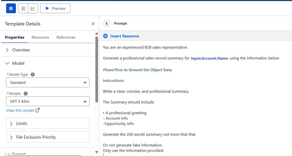 Invoke Salesforce Flow from Prompt Template in Salesforce