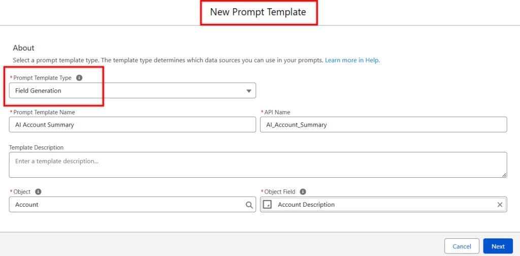 Prompt Template and Prompt Builder in Salesforce Agentforce