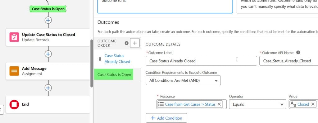 Salesforce Flow Decision Element