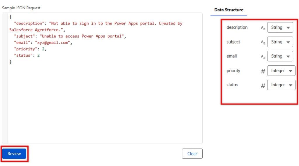 Sample JSON Request in HTTP Callout in Salesforce Flow