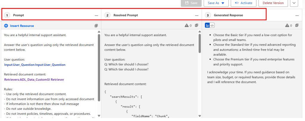 Test and Activate the Propmt Template with Custom Retriever in Salesforce